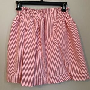 Red seersucker skirt